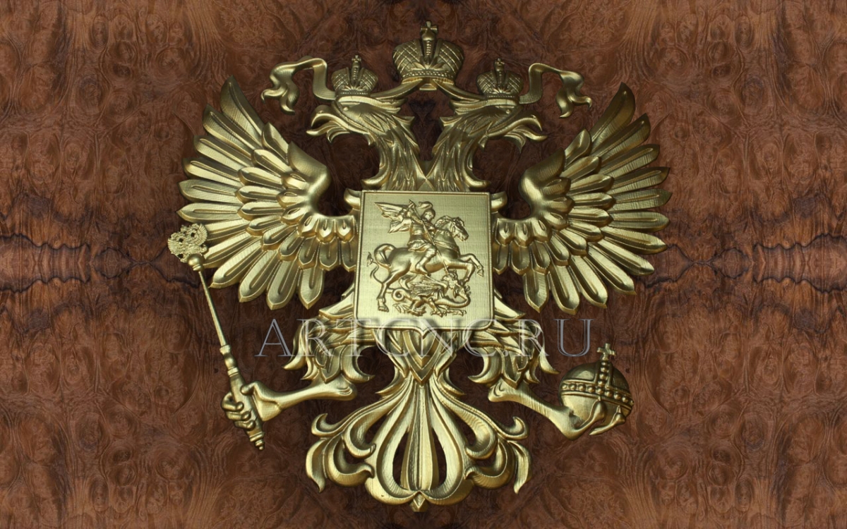 Деревянный резной герб  - miartis.ru